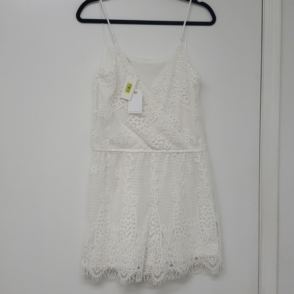 White Floral Lace Romper NWT From Dillard's